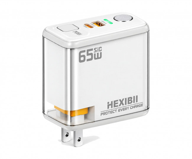 Мережевий зарядний пристрій HEXIBII E11 65W SiC з автоматичним виключенням